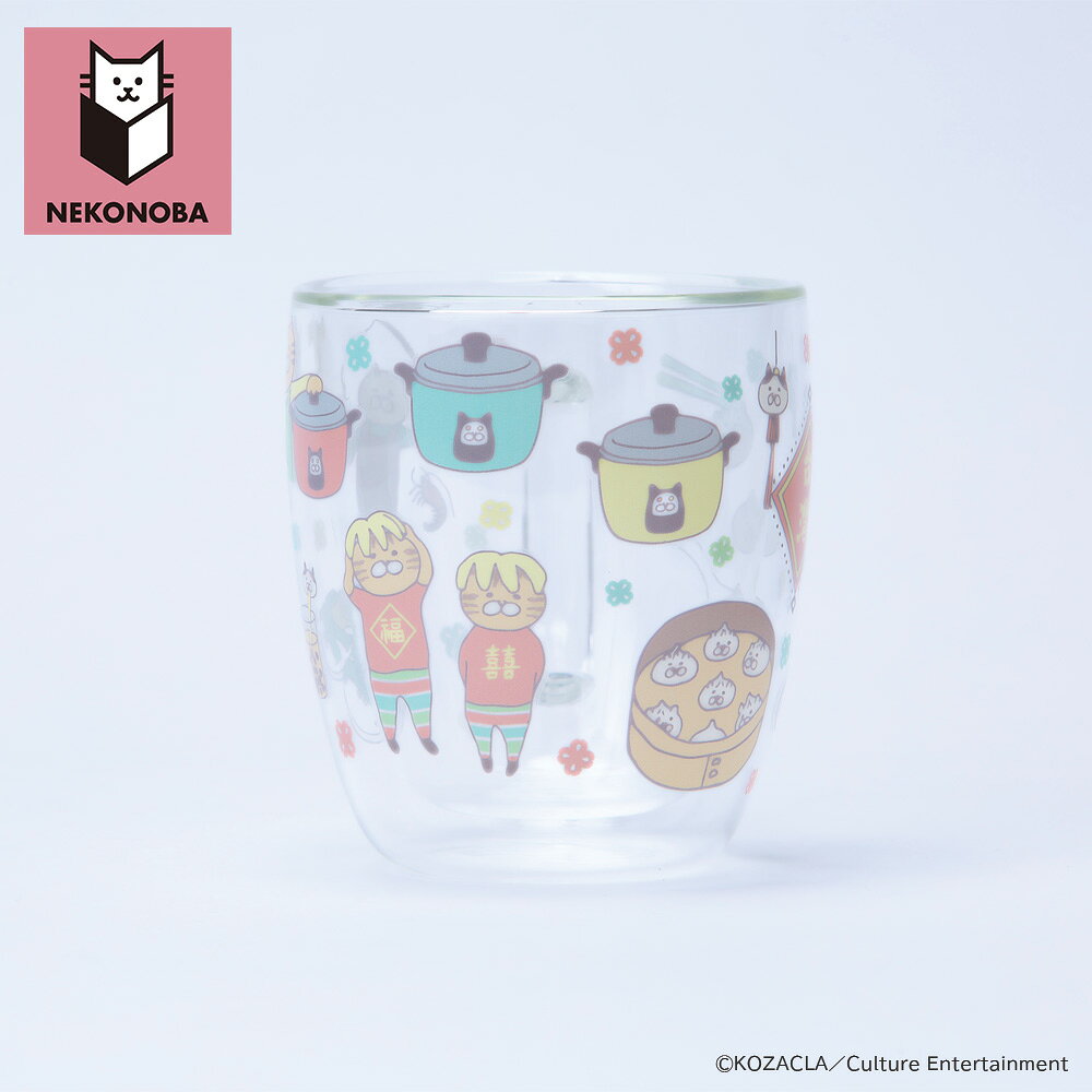 NEKONOBA グッズ 定番 かわいい マグカップ ガラス 二重 ネコノバ 大人可愛い キャラクター 食洗機不可 電子レンジ不可 猫 ねこ ネコ 猫グッズ おしゃれ 300ml コーヒー用品 お茶用品 食器 洋食器 キッチン用品 lucky13-10245944 BACKYARD FAMILY 雑貨タウン サンプル画像3