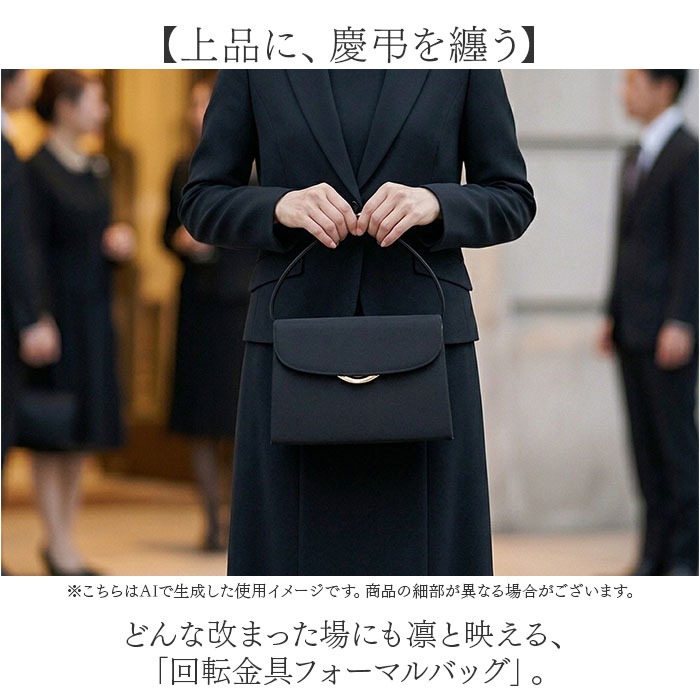 フォーマルバッグ 回転式金具 定番 慶弔両用 冠婚葬祭 レディース バッグ ブラックフォーマル お葬式 葬儀 ハンドバッグ 弔事 法事 レディースバッグ お通夜 上品 シンプル きれいめ 結婚式 フォーマルバック 入学式 卒業式 手提げバッグ 参観日 受験 lucky13-10269850 BACKYARD FAMILY 雑貨タウン サンプル画像2