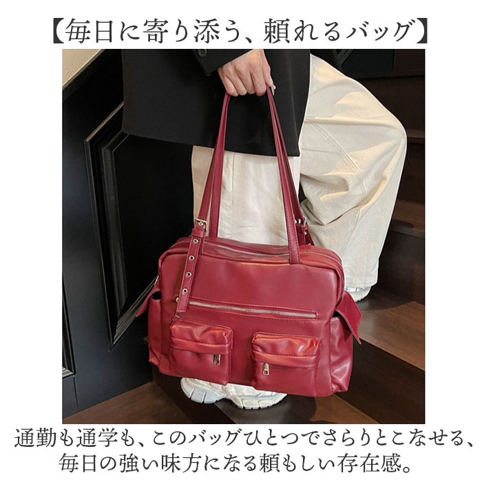 ボストンバッグ レディース 小さめ 定番 ショルダーバック ボストンバック ショルダーバッグ 肩掛けカバン 肩掛けバッグ 肩掛けバック 通学 通勤 A4 大容量 鞄 大人 女性 シンプル 旅行バッグ 1泊2日 おしゃれ かわいい レディースバッグ lucky13-10297143 BACKYARD FAMILY 雑貨タウン サンプル画像2