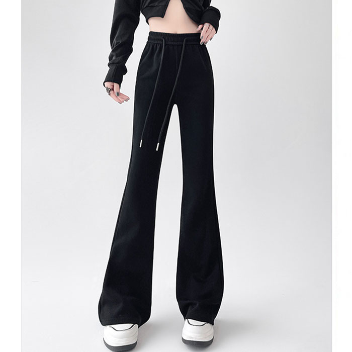 フレアパンツ レディース 定番 カジュアルパンツ ロングパンツ ベルボトムパンツ 長ズボン ズボン パンツ ロング丈 ハイウエスト ウエストゴム パンタロン カジュアル 無地 シンプル 女性 大人 春 夏 秋 おしゃれ ボトムス レディースファッション lucky13-10297315 BACKYARD FAMILY 雑貨タウン サンプル画像3