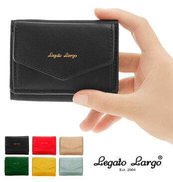 ミニ財布 Legato Largo レガートラルゴ 定番 三つ折り財布 手乗り財布 レディース メンズ 財布 ミニ シンプル おしゃれ 無地 ロゴ かわいい コンパクト 3つ折り お財布 ウォレット ミニサイフ フェイクレザー 合皮 小銭入れ コインケース シュリンクフェイクレザー