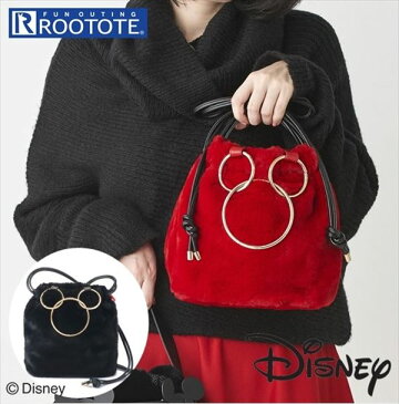 ルートート ディズニー 定番 ブランド ROOTOTE ショルダーバッグ レディース 斜めがけ ハンドバッグ 2way トート 大人 かわいい おしゃれ シンプル 合皮 エコファー フェイクレザー 冬 秋冬 ふわふわ もこもこ おでかけ サブバッグ Disney DELI LT デリ ファー リング