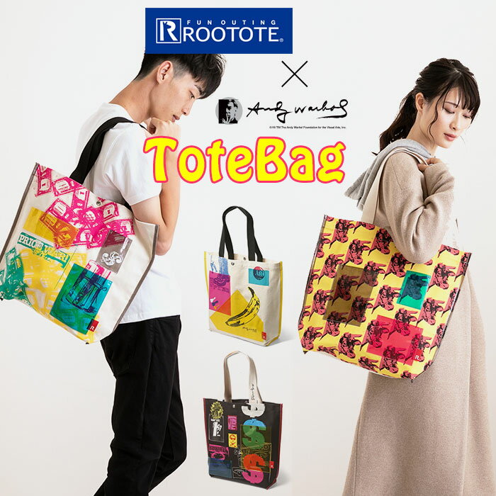 Rootote ルートート トートバッグ 定番 トール TALL サイドポケット ユニセックス Andy Warhol アンディ ウォーホル キャンバス 肩掛け サブバッグ レディース メンズ