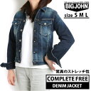 ジージャン レディース 定番 ビッグジョン big john ブランド デニムジャケット gジャン S M L サイズ インディゴブルー 春 アウター 細身 コンプリートフリー カジュアル ジャケット おしゃれ