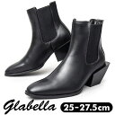 glabella グラベラ ブーツ 定番 ショートブーツ メンズ サイドゴアブーツ GLBB-275 ヒールブーツ ドレスブーツ スクエアハイヒール ロングノー...