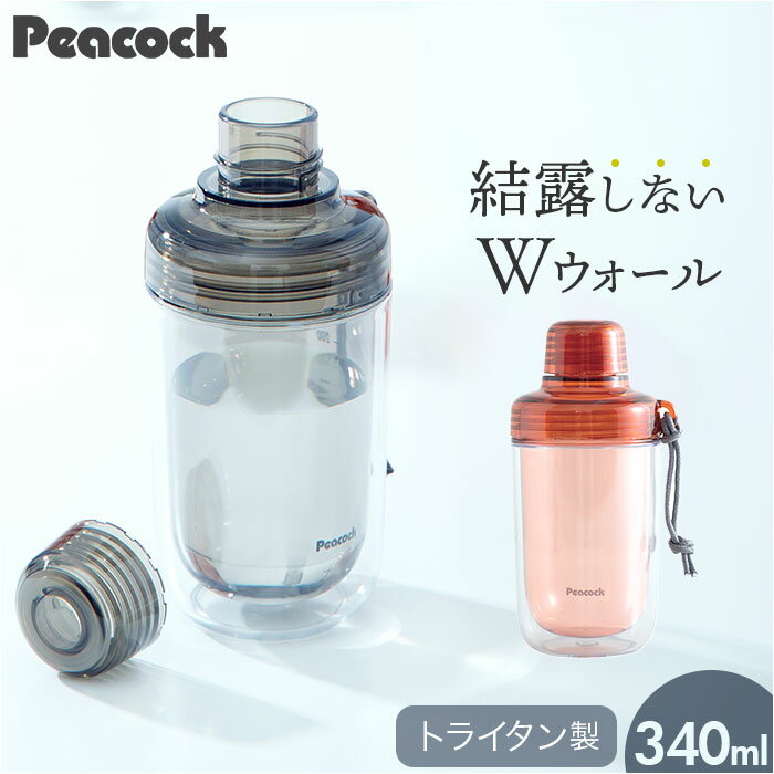 ピーコック Peacock 水筒 PPB-35 定番 340ml キャップタイプ クリアボトル マイボトル ダイレクトボトル 直飲み 透明 ボトル シェーカー ...