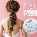 ブライダル ヘアアクセサリー 定番 スターモチーフ 月モチーフ 星 大きめ ヘアピン 6本セット おしゃれ 大人 結婚式 花嫁 披露宴 パーティー 二次会 2次会 前撮り ウェディングドレス Stardust H-107 ブライダル小物 ウェディング小物