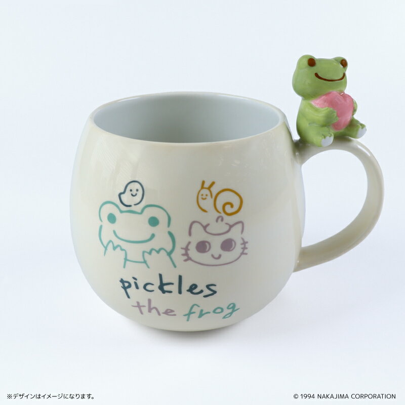 かえるのピクルス グッズ 定番 かわいい マグカップ 陶器 pickles the frog 大人可愛い キャラクター 食洗機不可 電子レンジ不可 カエルグッズ...
