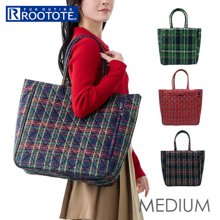 ROOTOTE �롼�ȡ��� �ȡ��ȥХå� 3619 ���� �礭�� ��å���Хå� ���ݤ��Хå� A4 �̶� �̳� ������ MEDIUM CHECK QUILT ...