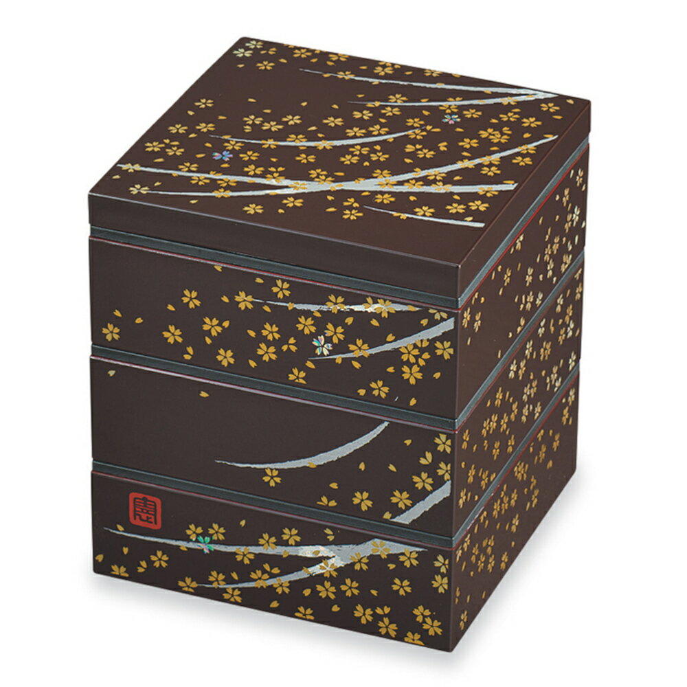 豆千代 三段 重箱 3段 大きめ 日本製 シール蓋付き大和三段重 19.5cm 宇野千代 6.5