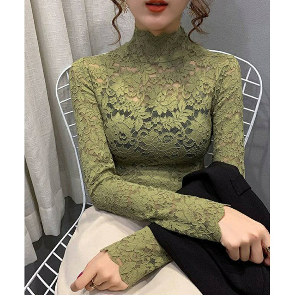 楽天市場】レース トップス（カラーカーキグリーン）（シャツ Clothing Co. レース トップス ライトグリーン