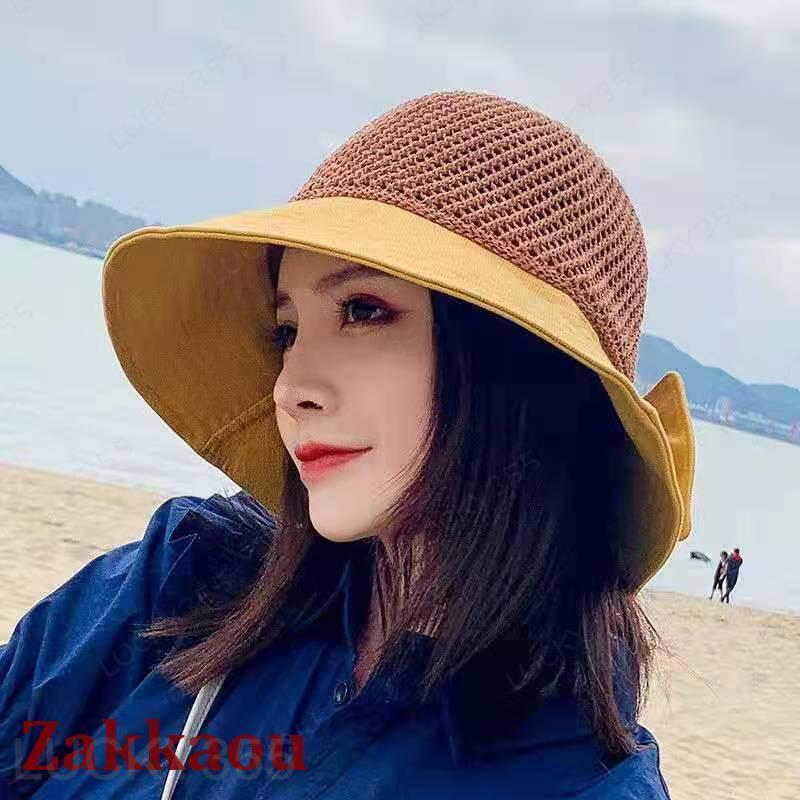 Rakuten - 帽子 レディース uv 麦わら帽子 編み上げ 通気 蝶結び メッシュ 日よけ つば広 折りたたみ 自転車 飛ばない 春 夏 紫外線対策