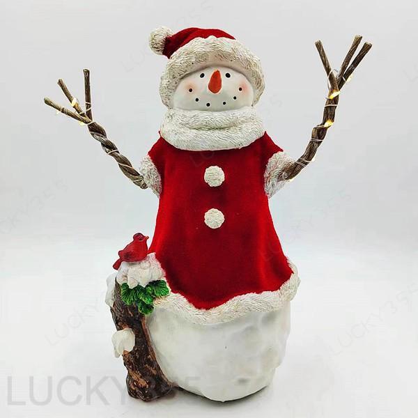 Rakuten - クリスマス 雪だるま ガーデンオーナメント 飾り ガーデンオブジェ かわいい 雑貨 屋外ガーデン装飾 庭 オブジェ 樹脂装飾 庭の装飾