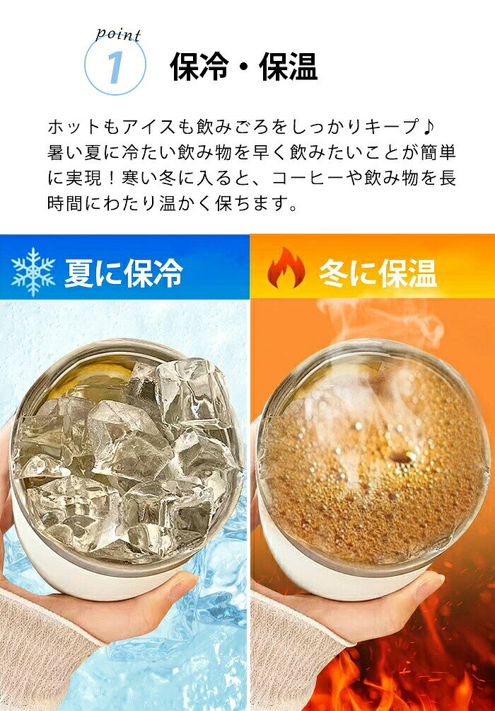タンブラー 保温 保冷 蓋付き タンブラー こぼれない 400ml 水筒 直飲み ステンレスタンブラー 大容量 ウォーターボトル 持ち運び 漏れ防止 真空断熱 ステンレスボトル ビール マグボトル コーヒーカップ オフィス オフィス アウトドア 水筒 マグボトル オフィス lucky355-10010141 LUCKY355 サンプル画像3