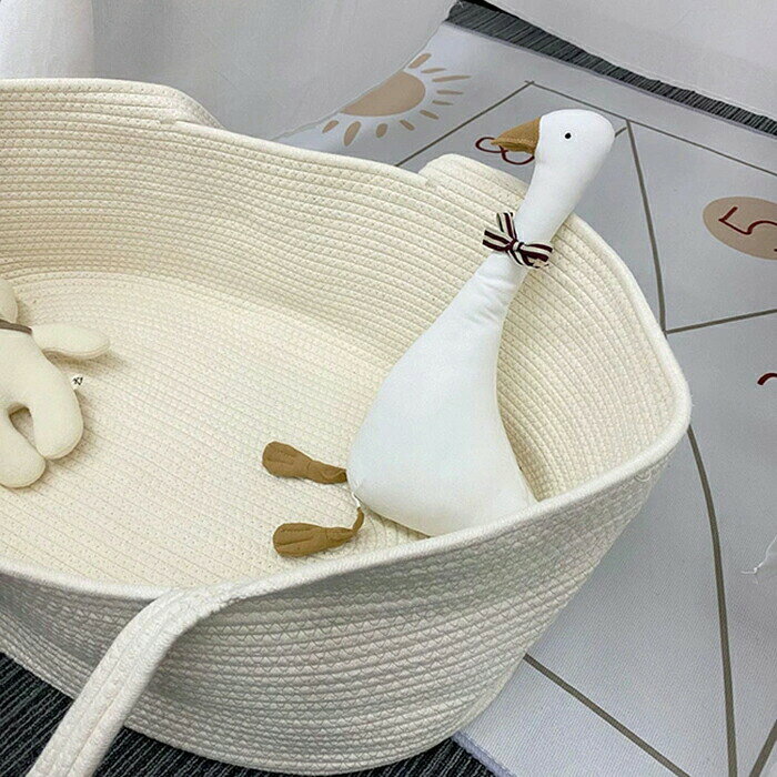 ベビーバスケット ベビー クーハン クーファン かご ロープ編み ベビーキャリー カ...