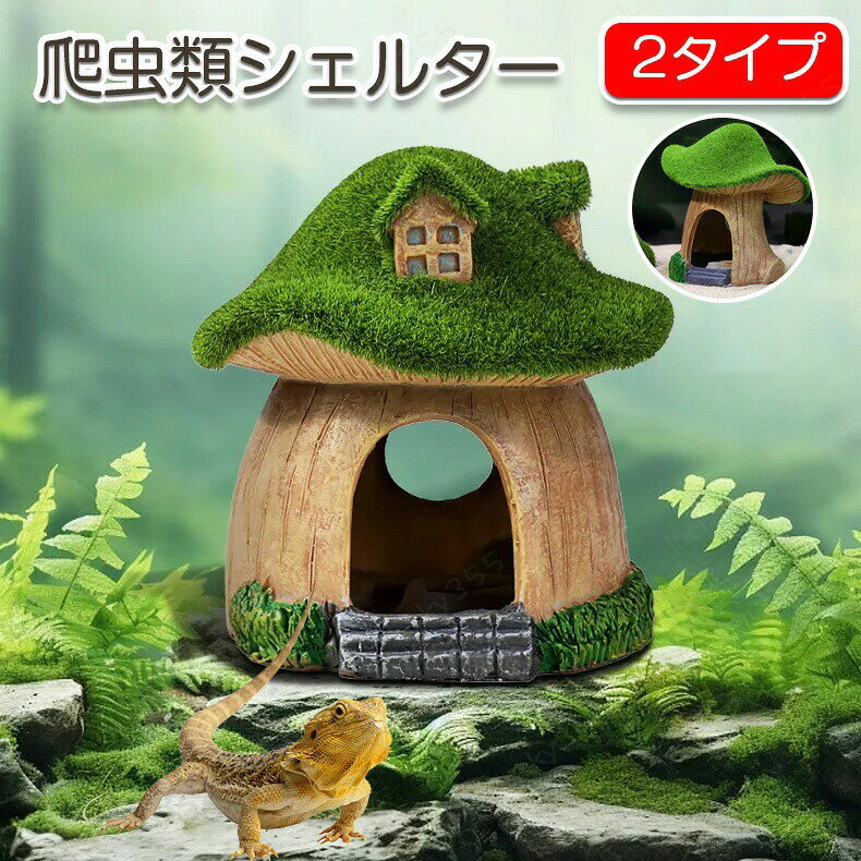 爬虫類 シェルター キノコシェルター 隠れ家 バスキングスポット 石 爬虫類隠れ家 ...