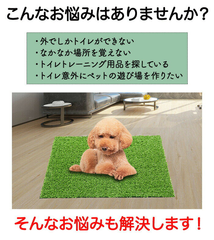 LUCKY355のペット用人工芝 人工芝 ペット用品 多機能性 40cm×51.5cm 犬 ペットシート おしっこマット ペットトイレシート 室内用トイレトレー 人工芝マット トイレマット 遮熱 ペットトイレ ペットシーツ トイレ しつけ 洗える 犬用 子犬 ペット用トイレ 超高密度 耐火性 リアル芝｜アングル2