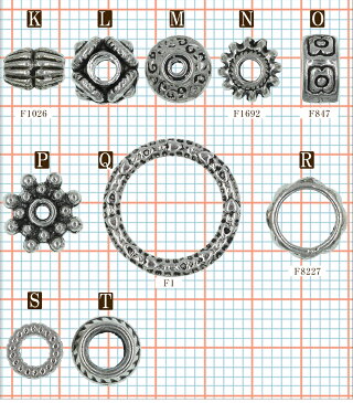 p295 【1個売り】＜選べる20種 パーツ スペーサー＞メタルパーツ バラ売り 放射 波 アンティーク 星 リーフ 四つ葉ハート 花 フラワーボタン 筒 樽 スクエア 円盤 歯車 雪の結晶 ドーナツリング【コンビニ受取対応商品】【楽天スーパーSALE 50％OFF】