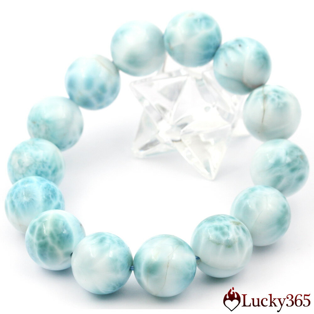 【超Luckyセール開催】【一点物】<4A級 大玉 ラリマー(ペクトライト) 15mm>ブレスレット 10069645天然石 パワーストーン 女性 男性 レディ...