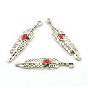 【マラソン 60%OFFクーポン有】p39 【1個売り】<銀古美 フェザー型 チャーム 22mm> メタルパーツ バラ売りアクセサリーパーツ パワーストーン 天...