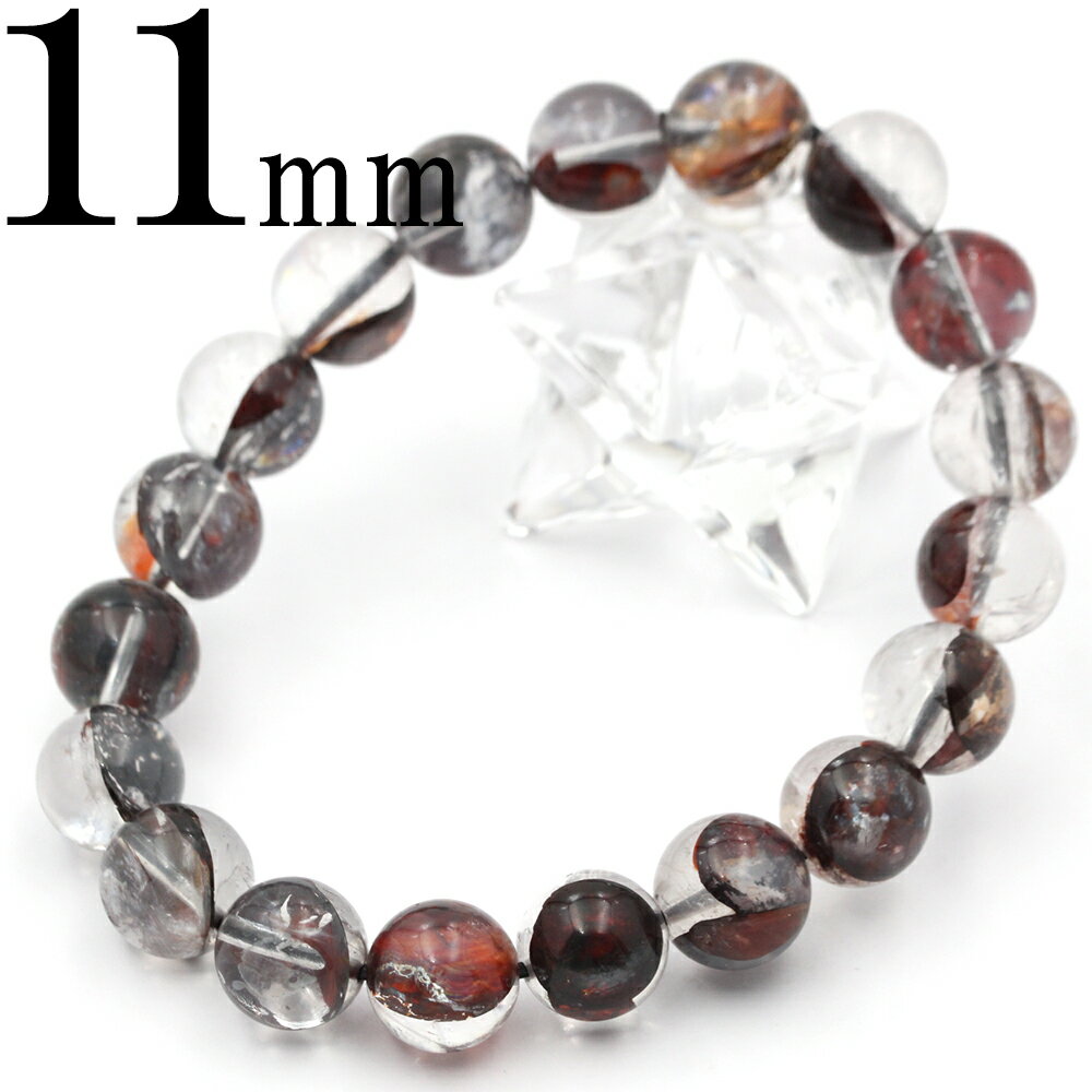 【超Luckyセール開催】<エッチトキャビティ イン アイリスクォーツ 蝕像水晶 11mm>写真現品1点物 ブレスレット 10070147女性 男性 レディース...