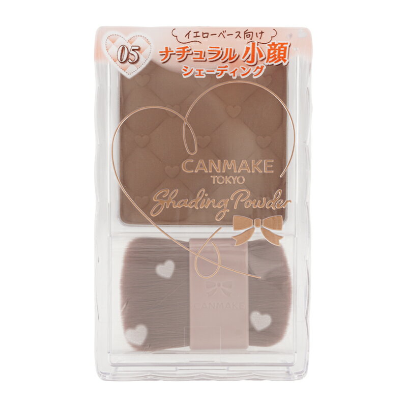 CANMAKE キャンメイク シェーディングパウダー 05ムーングレージュ 立体感 小顔 平ブラシ [ギフトラッ..