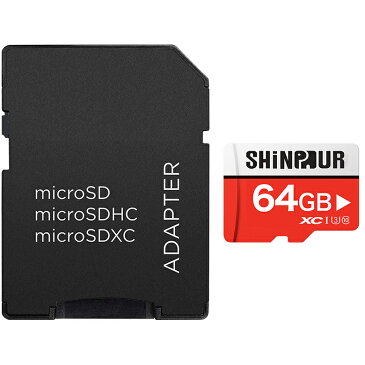 【ケース付き！】SHINPUR microSDカード 64GB Class10 2年保証 UHS-I U3 SD変換アダプタ付き マイクロSD microSDXC クラス10 SDカード Nintendo Switch スイッチ