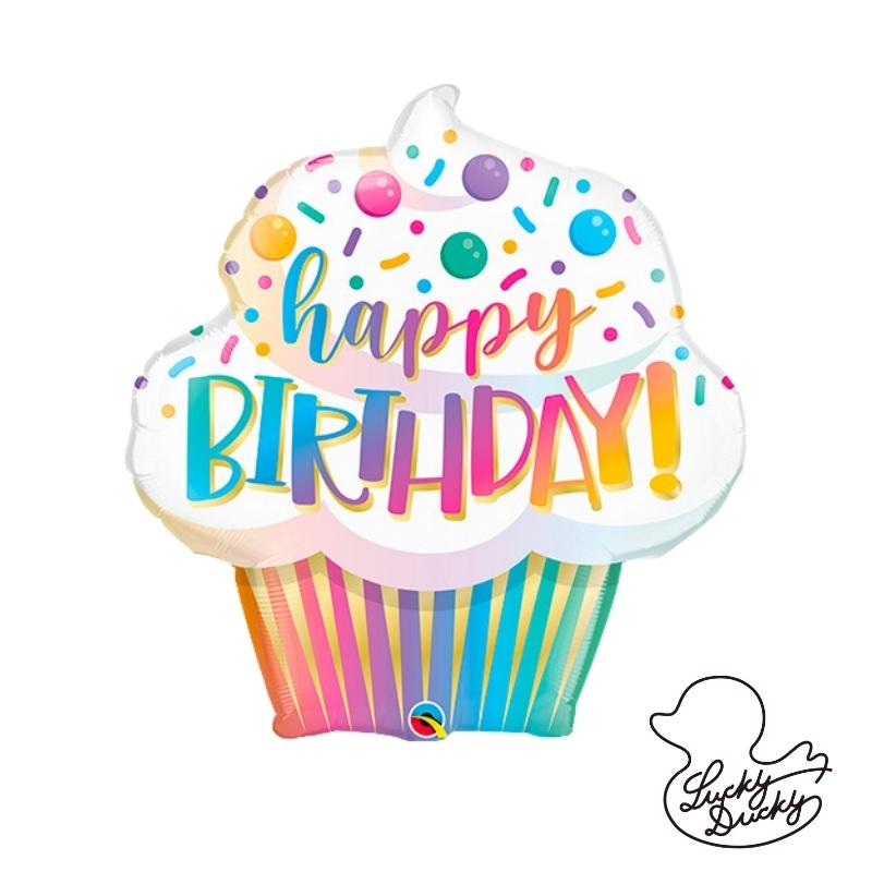 Rakuten - オンブルカップケーキ　バルーン 誕生日 プレゼント 送料無料 ギフト パーティー 風船 誕生日 誕生会 お祝い バースデー 誕生日祝い 装飾　飾り付け　ケーキ