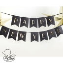 PartyDeco ペーパーバナー HAPPY NEW YEAR バナー クリスマスバナー ディスプレイ サプライズ ギフト パーティー Banner Pa...