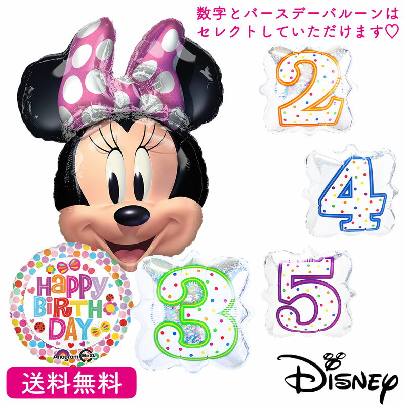 ミニーマウス【送料無料】 バルーン 誕生日 ミニー　お祝い キャラクター ギフト パーティ Birthday Balloon Party ディズニー disney minnie mouse 風船 装飾 あす楽のサムネイル