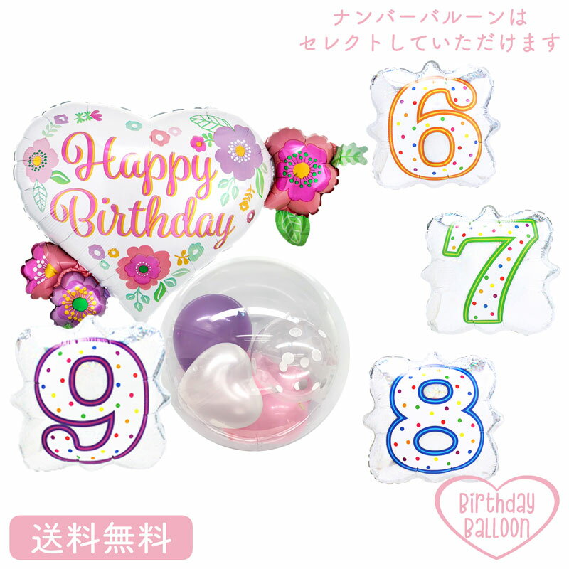 バースデー　ハート フラワー　バルーン　プレゼント バルーン サプライズ ギフト パーティー Birthday Balloon Party 風船 誕生日 誕生会 お祝い ナンバーバルーンのサムネイル