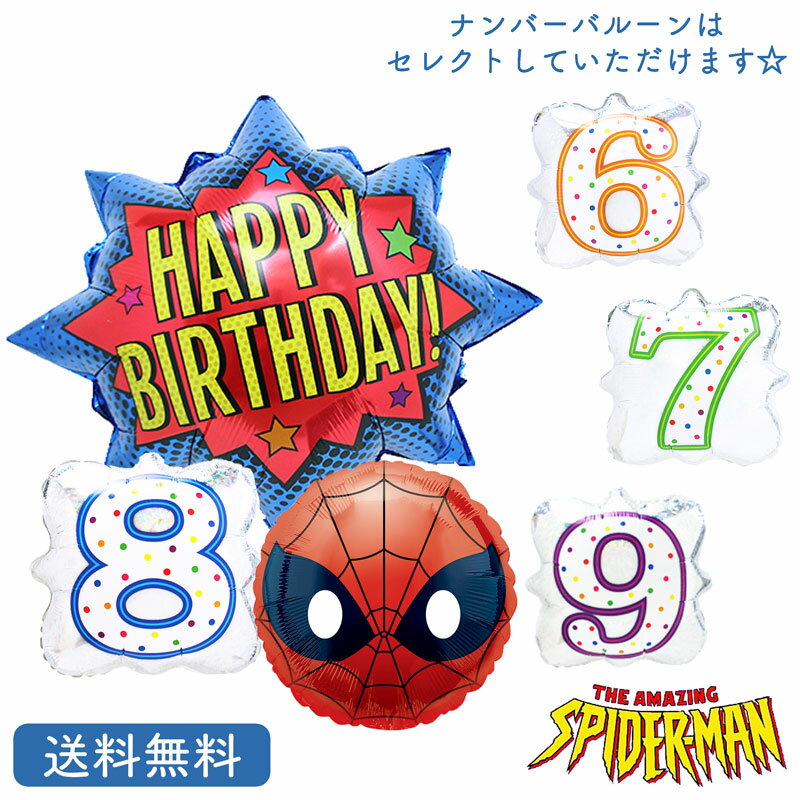 バースデー プレゼント バルーン サプライズ ギフト パーティー Birthday Balloon Party 風船 誕生日 誕生会 お祝い スーパーバースデー ナンバーバルーン スパイダーマン マーベル アベンジャーズ