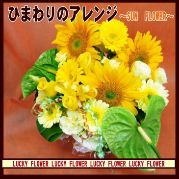 【父の日】【ひまわり】 【御中元】【夏限定】ひまわりのアレンジメント!〜SUNFLOWER〜【送料無料】御祝・記念日・誕生日【黄色オレンジ】