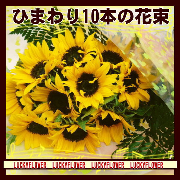 ひまわり 【父の日】【成人式】【バレンタイン】ひまわりの花束【10本】【あす楽　関東】【黄色オレンジ】