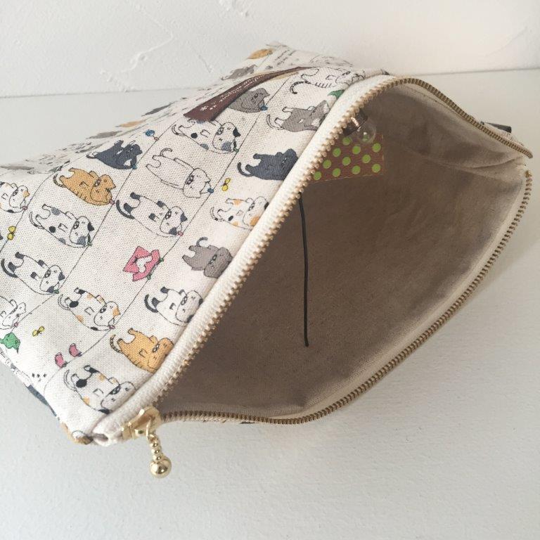 ポーチ 大きめ お洗濯ねこ×生成り 目安オムツ...の紹介画像3