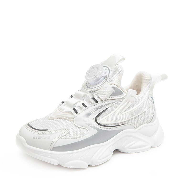 ダイヤル式 キッズ 子供 シューズ ジュニア ランニング スリッポン メッシュ スニーカー 幅広 男子 女子 小学生 運動 軽量 カップインソール 　女の子　男の子　靴　紐なし キッズ ジュニア ベビー ぺたんこ 　韓国靴 シンプル 子供用 靴 アウトドア 　3colors