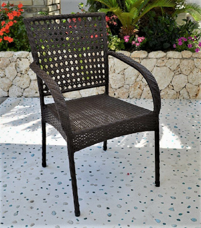 ガーデンファニチャー チェア テーブル 家具 屋外 雨ざらし おしゃれ 店舗 ガーデニング ラタン調 テラス用 メーカー ショールーム 庭 ベランダ アウトドア 安い 人工ラタン ラタン椅子 通販　サイゴン