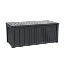 【118L~570L防水】物置 大型 屋外収納コンテナ 屋外ストッカー 収納庫 570L大容量ゴミ保管 防水 耐候 屋外収納ボックス 幅137.8*奥行67.3*高さ73cm 大容量 宅配ボックス 倉庫 ベランダ収納ベンチ・ガーデ/庭に最適 おしゃれ (ブラック/薄茶色)