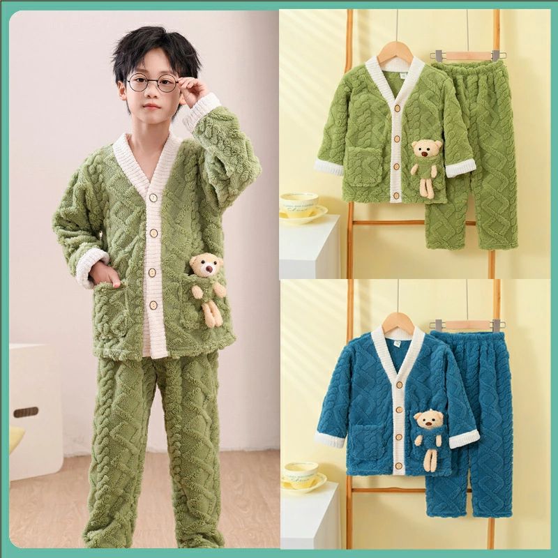 キッズ パジャマ 子供 長袖 150 140 130 120 110 100 90 モコモコ 冬 ルームウェア ジュニア ベビー 男の子 女の子 子ども 女児 子供用 防寒 柔らかい ふわふわ