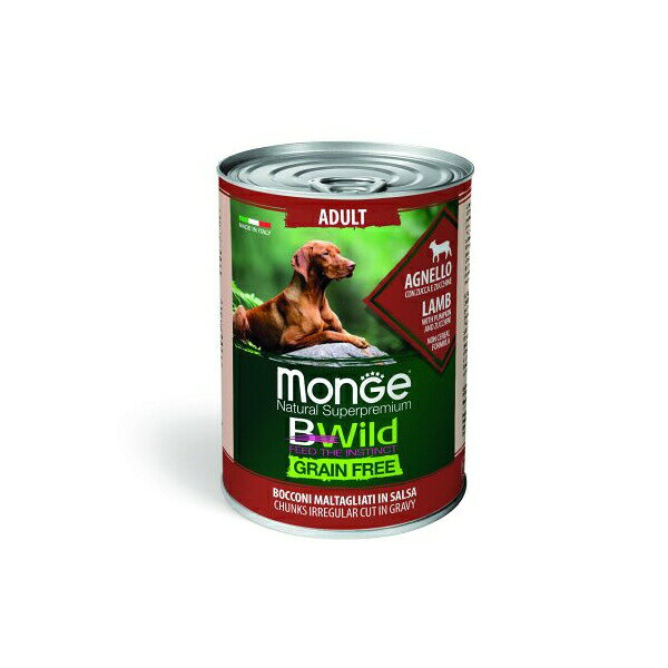 乐天商城 - 犬用 ウェットフード モンジュ ビーワイルド ラム MONGE Bwild 缶詰 高タンパク 低アレルゲン 総合栄養食 プレミアム
