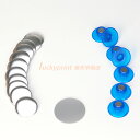 円形32mm マグネットマッシュルームパーツセット 100個 磁石キノコタイプ 丸形缶バッジ部材 手作り カンバーチ製作機材 手動 ノベルティグッズ ブルー かわいい青のキノコ(3)