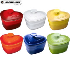 ル・クルーゼ ル・クルーゼ／LECREUSET　ラムカンダムール　蓋付き　（ルクルーゼ・ハート型・陶器）