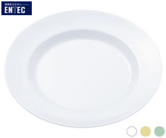 乐天商城 - エンテック／ENTEC　給食用食器　平皿　リム型　8吋　No.26A　（日本製・国産・メラミン食器・給食食器・千羽鶴印・洋皿・丸皿）