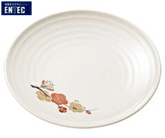 乐天商城 - エンテック／ENTEC　元禄梅　丸皿（大）　U-12　（日本製・国産・メラミン食器・和食器・千羽鶴印）