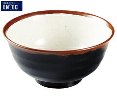 エンテック／ENTEC　長次郎窯　羽反り丼（大）　内白マーブル　AN-60W　（日本製・国産・メラミン食器・和食器・うどん丼・そば丼・蕎麦丼・千羽鶴印）