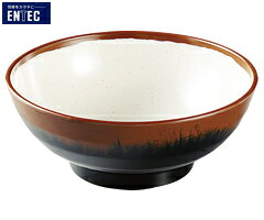 乐天商城 - エンテック／ENTEC　長次郎窯　そば丼（特大）　内白マーブル　AN-70W　（日本製・国産・メラミン食器・和食器・うどん丼・蕎麦丼・千羽鶴印）