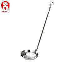 Soup Ladle （Holed） - 本間製作所／仔犬印　18-0　共柄お玉　穴明　54002　（18-0ステンレス・SUS430・穴あき・KOINU・業務用・厨房用品）