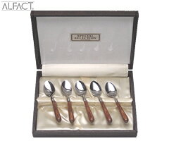 アルファクト／ALFACT アルザス 18-8 コーヒースプーンセット5pc 201115 （カトラリーセット スプーン 18-8ステンレス 天然木 積層強化木 No.1100シリーズ 荒澤製作所）