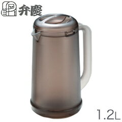 本間冬治工業／弁慶　ノンウェットピッチャー　Aタイプ　1.2L　スモークブラウン　HF-634　（結露しに..