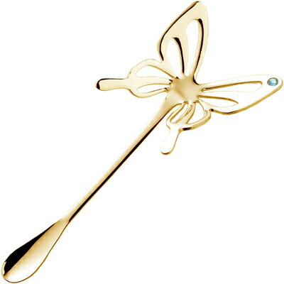 高桑金属 バタフライマドラー ゴールド エメラルド 403837 （日本製・ステンレス・金メッキ・蝶々・エ..